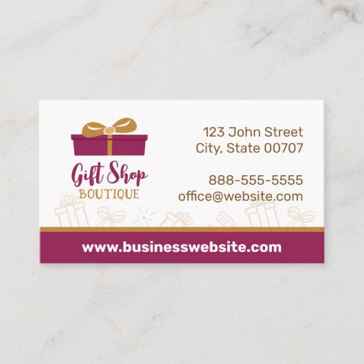 Bourgogne Gift Shop Boutique Cadeau Visitekaartje (Voorkant)