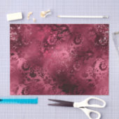 Bourgogne Glam Folie Glitter Damask Tissuepapier (Craft)