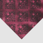 Bourgogne Glam Folie Glitter Damask Tissuepapier (Detail)