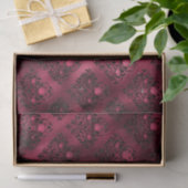 Bourgogne Glam Folie Glitter Damask Tissuepapier (Geschenk)