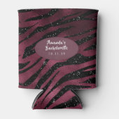 Bourgogne Glam Folie Glitter Tiger Stripes Party Blikjeskoeler (Voorkant)