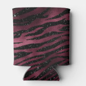 Bourgogne Glam Folie Glitter Tiger Stripes Party Blikjeskoeler (Achterkant)