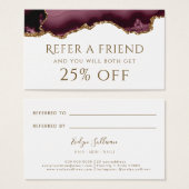 Bourgogne glitter Agate Reference Kaart (Voorkant /achterkant)