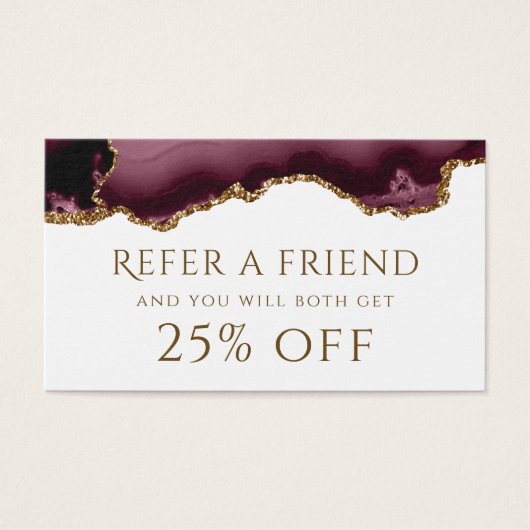 Bourgogne glitter Agate Reference Kaart (Voorkant)