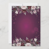 Bourgogne Glitter Ballonnen Bloemen 65e Verjaardag Kaart (Achterkant)