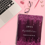 Bourgogne glitter druppels naam glamoureus 2024 planner<br><div class="desc">Een diepgradiëntachtergrond met een faux glitterdruppels,  een druppelende verf. Pas een jaar,  naam en een titel/tekst aan en voeg deze toe.</div>