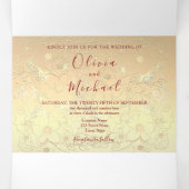 Bourgogne Gold 3-in-1 huwelijksuitnodiging Drieluik Uitnodiging (Binnenkant midden)