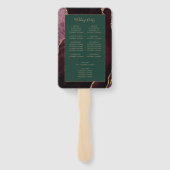 Bourgogne Gold Agaat Green Wedding Programma Handwaaier (Achterkant)
