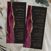 Bourgogne Gold Agaat Script Dark Wedding Programma