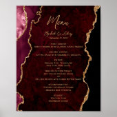 Bourgogne Gold Agaat Trouwtafel Menu Poster (Voorkant)
