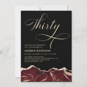 Bourgogne Gold Agate 30e 30e verjaardagsfeest Kaart (Voorkant)