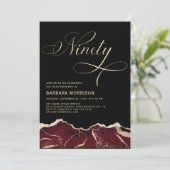 Bourgogne Gold Agate 90e 90e verjaardagsfeest Kaart (Staand voorkant)