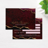 Bourgogne Gold Agate Zakelijk Cadeaubon Visitekaartje (Bureau)