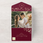 Bourgogne Gold All-in-One Huwelijksuitnodiging All In One Uitnodiging (Buitenkant)