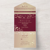 Bourgogne Gold All-in-One Huwelijksuitnodiging All In One Uitnodiging (Binnen)