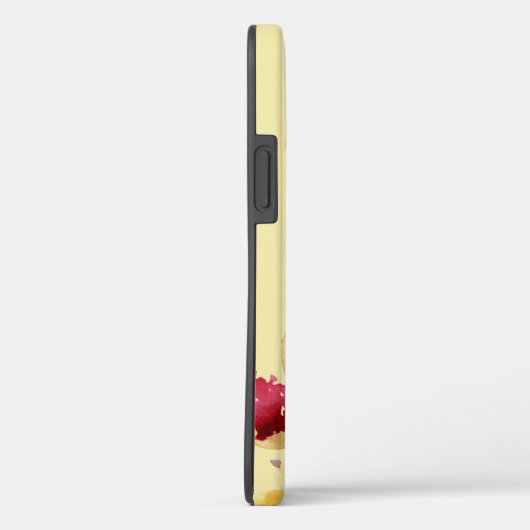 Bourgogne Gold Autumn Blooms Monogram Case-Mate iPhone Case (Achterkant / Rechts)