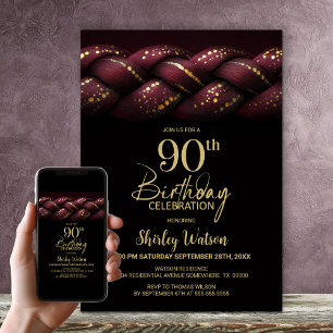 Bourgogne Gold Braid 90e verjaardagsfeest Kaart
