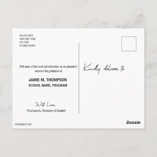 Bourgogne Gold Custom Class van 2024 Afstuderen Briefkaart (Achterkant)