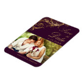  Bourgogne Gold Damask Foto Save the Date Magneet (Linkerzijde)