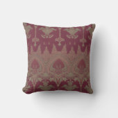 Bourgogne Gold Damask Pattern Kussen (Voorkant)