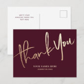 Bourgogne Gold Dank u Elegant Universal Briefkaart (Voorkant / Achterkant)