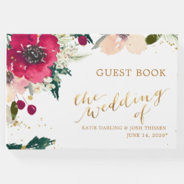 Bourgogne & Gold | Floral Herfst Rustic Wedding Gastenboek