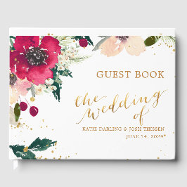 Bourgogne & Gold | Floral Herfst Rustic Wedding Gastenboek