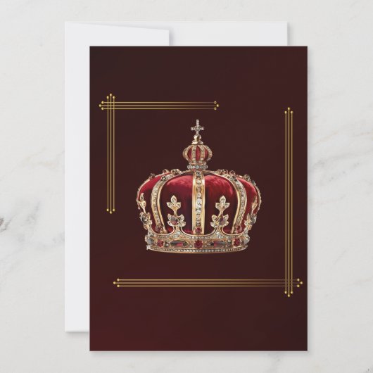 Bourgogne Gold Flourish Glitter Royal Wedding Kaart (Achterkant)