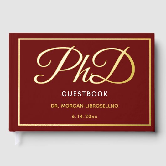 Bourgogne Gold Foil PhD Afstuderen Gastenboek (Voorkant)