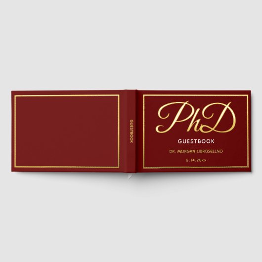 Bourgogne Gold Foil PhD Afstuderen Gastenboek (Volledig)