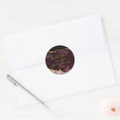 Bourgogne Gold Folie Marmeren Agaat Wedding Bedank Ronde Sticker (Envelop)