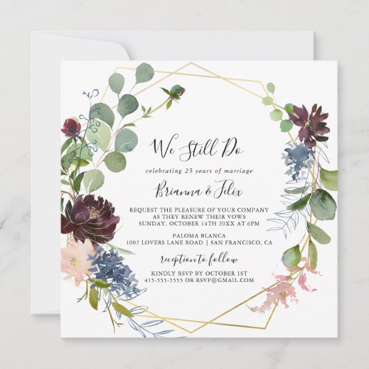 Bourgogne Gold Geometric We doen nog steeds geloft Kaart (Voorkant)