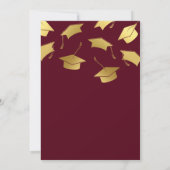 Bourgogne Gold Graduation Party Uitnodigingen (Achterkant)