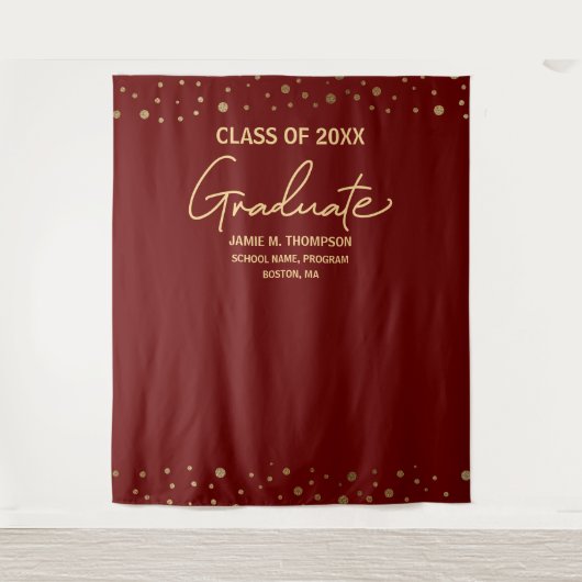 Bourgogne Gold Klasse van achtergrond aangepaste a Wandkleed (Voorkant)