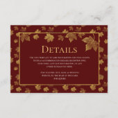Bourgogne & Gold Leaf bruiloft details Kaart (Voorkant)