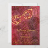 Bourgogne Gold Mardi Gras Masquerade Ball Kaart (Achterkant)