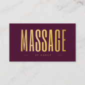 Bourgogne & Gold Massagetherapeut QR Code Logo Visitekaartje (Voorkant)