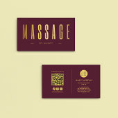 Bourgogne & Gold Massagetherapeut QR Code Logo Visitekaartje