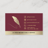 Bourgogne Gold Mobile Notaris Ondertekenaar Foto Visitekaartje (Achterkant)