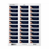 Bourgogne Gold Navy Floral Retouradres Label (Full Sheet)