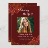 Bourgogne & Gold Order of Service Programma Programmakaart (Voorkant / Achterkant)