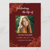 Bourgogne & Gold Order of Service Programma Programmakaart (Voorkant)