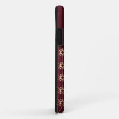 Bourgogne Gold Pattern Ribbon Bow Case-Mate iPhone Case (Achterkant/rechts)