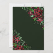 Bourgogne Gold Poinsettia Floral kerstfeest Kaart (Achterkant)
