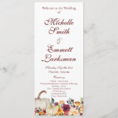 Bourgogne Gold Pumpkin Herfst herfst bruiloft Programmakaart (Voorkant)