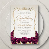 Bourgogne Gold Quinceañera Kaart