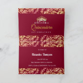 Bourgogne Gold Rustic Quinceanera Viering (Binnen)