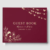 Bourgogne Gold Wedding Guest Book Gastenboek (Voorkant)