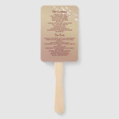 Bourgogne Gold Wedding Program Fan Handwaaier (Achterkant)
