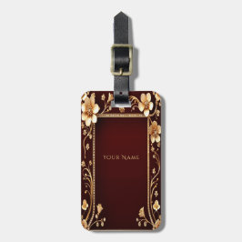 Bourgogne Golden Flowers Bagagelabel